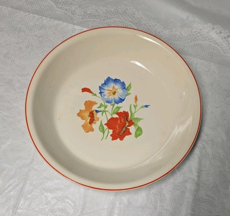 VHTF Universal Potteries Garden Glory "Morning Glories" Pie Plate