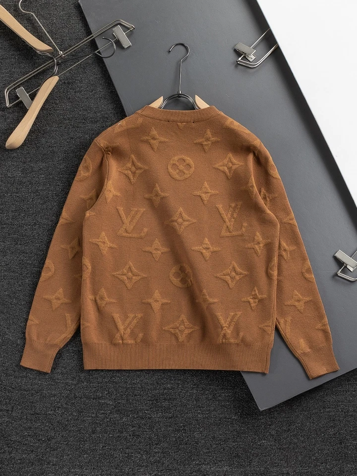 Men's full logo autumn T-shirt long-sleeved sweater brown 15 - Image 2 of 4