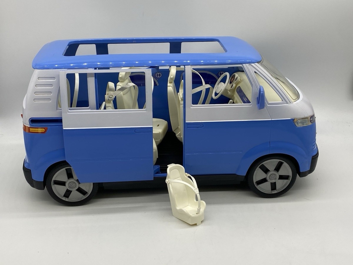 ミニカー Barbie Volkswagen Microbus 2002 Mattel Barbie Volkswagen VW Bus Microbus Blue Van Car Seat