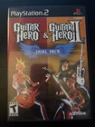PS2 Guitar Hero & Guitar Hero 2 Dual Pack Sony Playstation Complete with Inserts
