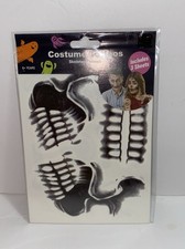 Costume Tattooes  Skeleton 3 Sheets  5" x 7"  6 Years New