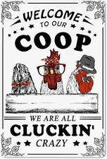 Bestylez Welcome To Our Coop Funny Chicken Tin Metal Signs Chicken Coop Chicken