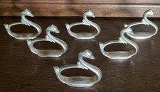 6er Set Vintage Serviettenringe Schwan versilbert Tafeldeko 50er 60er Jahre. Top