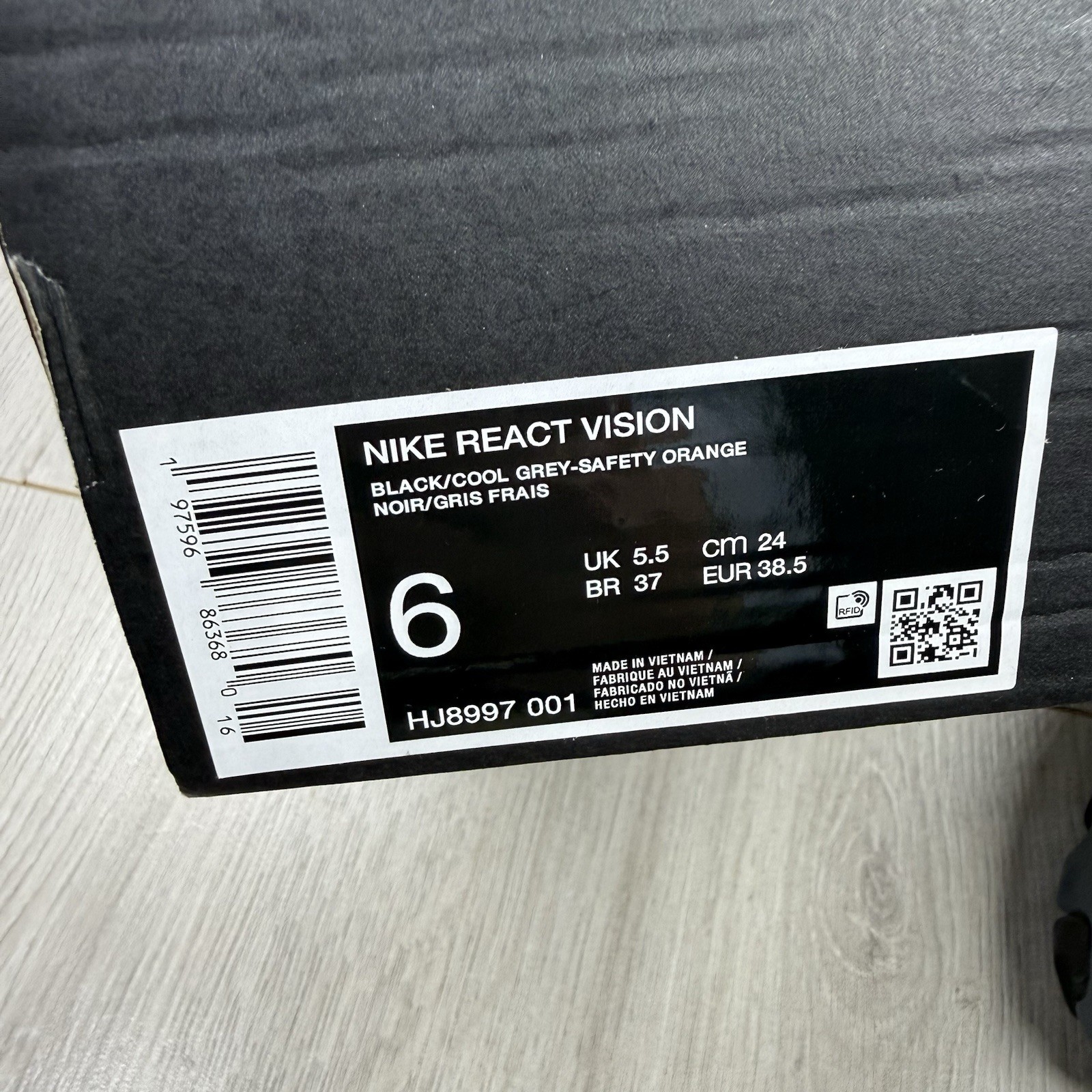 Size 5.5 - Nike React Vision Black Safety Orange Trainers HJ8997 001 image 6