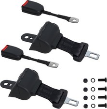 Podoy Upgraded Golf Cart Seat Belts Kit Universal Retractable Set of 2, Black