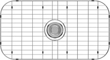 iPEGTOP Sink Bottom Grid 28x15 Stainless Steel Protector Center Drain w/Cover