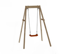 Kids Wooden Swing Set - Single (Red)