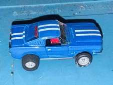 Model Motoring Aurora TJET Ford Mustang Blue White Halo Slot Car