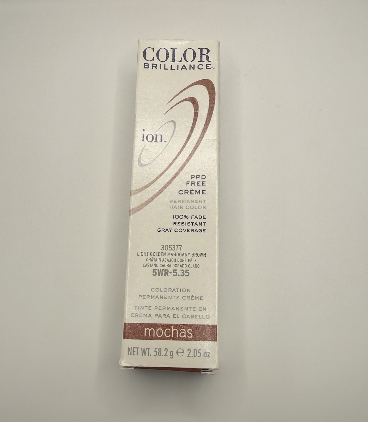 Brilliance Ion #5wr-5.35 Light Golden Mahogany Brown Permanent Hair Color