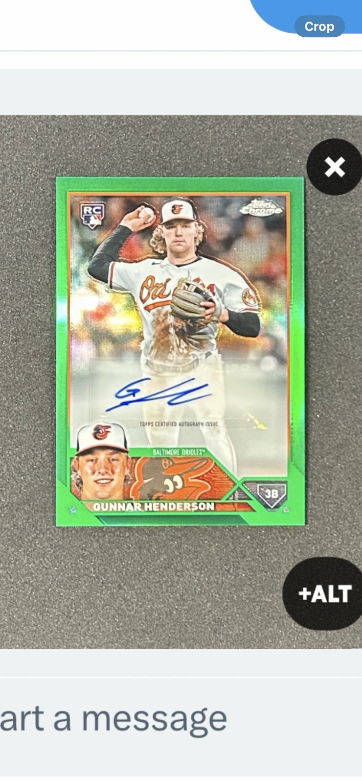 2023 Topps Chrome Update - Green Auto Gunnar Henderson #AC-GH /99 RC