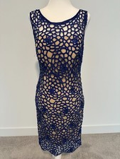 Bridal Eligance Womens Sleeveless Netted Cocktail Dress - Size S
