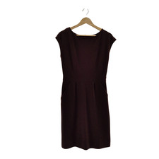 Quince Women Ultra-Stretch Ponte Cap Sleeve Dress Espresso Basic Sleeved S
