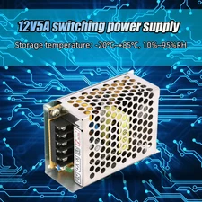 12V 5A Power Supply Adapter 60W Power Supply Transformer Switch 220 AC to 12V DC