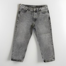 M&S Women UK 14 Crop Jeans Denim Jean Bottoms Pants High Waist Grunge 24L W34 