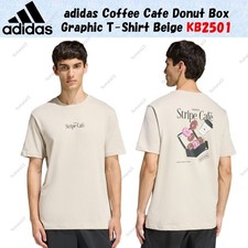 adidas Coffee Cafe Donut Box Graphic T-Shirt Beige KB2501 Japan Size