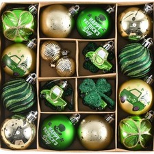 21ct St. Patricks Day Shamrock Ornaments, Shatterproof Green Clover Tree Decor