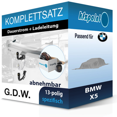 Für BMW X5 04.2023-jetzt G.D.W. Anhängerkupplung abnehmbar + 13polig E-Satz AHK