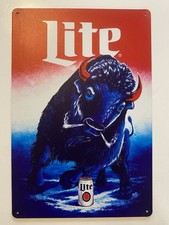 Buffalo Bills Miller Lite Beer Sign - Josh Allen Jim Kelly - Thurman Thomas