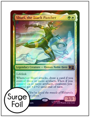 Shuri, the Black Panther, Surge Foil, Marvel Super Heroes, Magic MTG NM