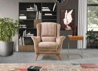 Sessel Wohnzimmer Luxus MöBel Modern Designe Beige Einsitzer Relax Club