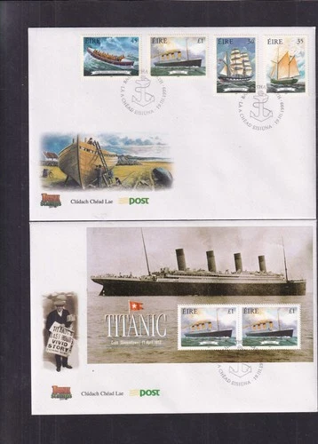 Ireland 1999 Ships Titanic lifeboat sailing ships choice of stamps & MS FDC