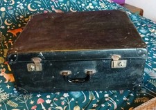 Large Vintage 1950s Suitcase.,black