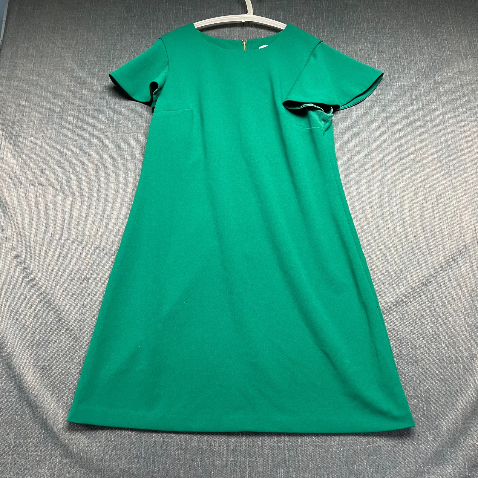 Calvin Klein Women's Shift Dress Size 12 Green Flutter Sleeve Casual Work Chic