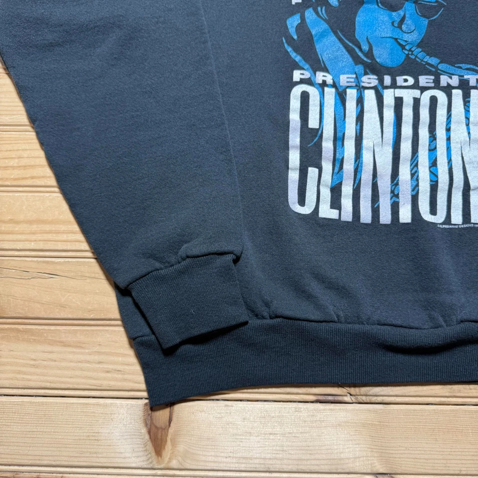 Sudadera De Colección 1992 Lee President Bill Clinton Gráfica Cuello Redondo Hecha en EE. UU. XL Foto 4 de 4