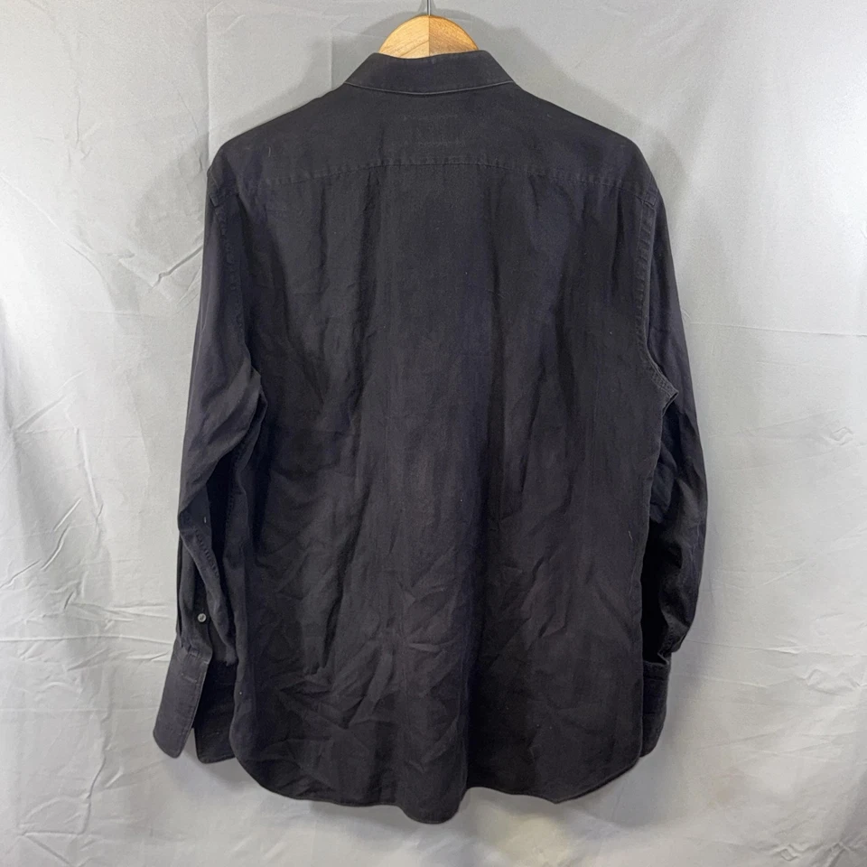 Brioni Shirt Mens Large Black Italian Luxury Button Down Neiman Marcus Dressy - Image 2 of 4