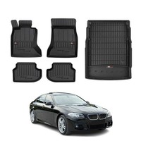 Omac FußMatten & Kofferraumwanne Set FüR BMW 5Er F10 2010-2017 Gummi Schwarz 5X