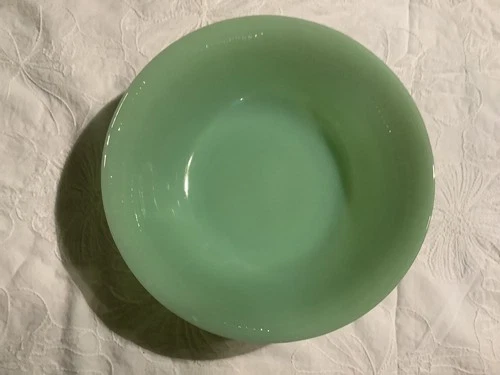 Vintage Fire King Green Jadeite Jane Ray 8"  Vegetable Serving Bowl EUC