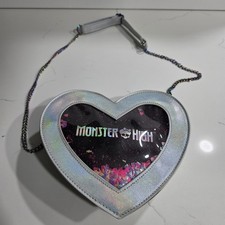 Monster High Heart Crossbody Bag Purse Spirit Silver Confetti
