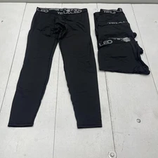 Telaleo Pants Mens 2XL Black Thermal Compression Baselayer Leggings Set Of 4