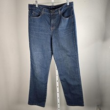 Bandolino Blu Jeans Womens 14 Blue Denim Stretch Straight Leg Mid Rise 5 Pocket