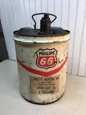 Vintage Phillips 66,  5 Gallon Metal Tractor Oil Gas Can Pennsylvania Motor