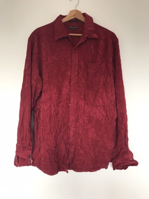 Point Zero Vintage Cordhemd Burgund Classic Fit 100% Baumwolle Größe XL Herren