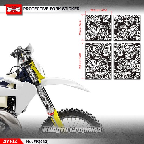 MX Graphics Fork Tube Protector Decals Waterproof Stickers Vinyl Wrap Kit White - Afbeelding 1 van 7