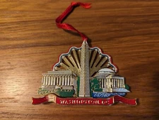 Washington DC Monuments Of  Washington, Lincoln, & Jefferson Christmas Ornament.