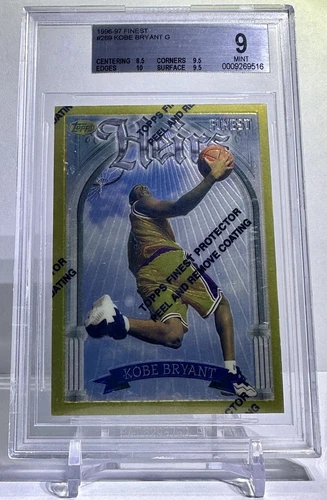 1996-97 Topps Finest RC Kobe Bryant Heirs W/Coating Gold #269 BGS 9