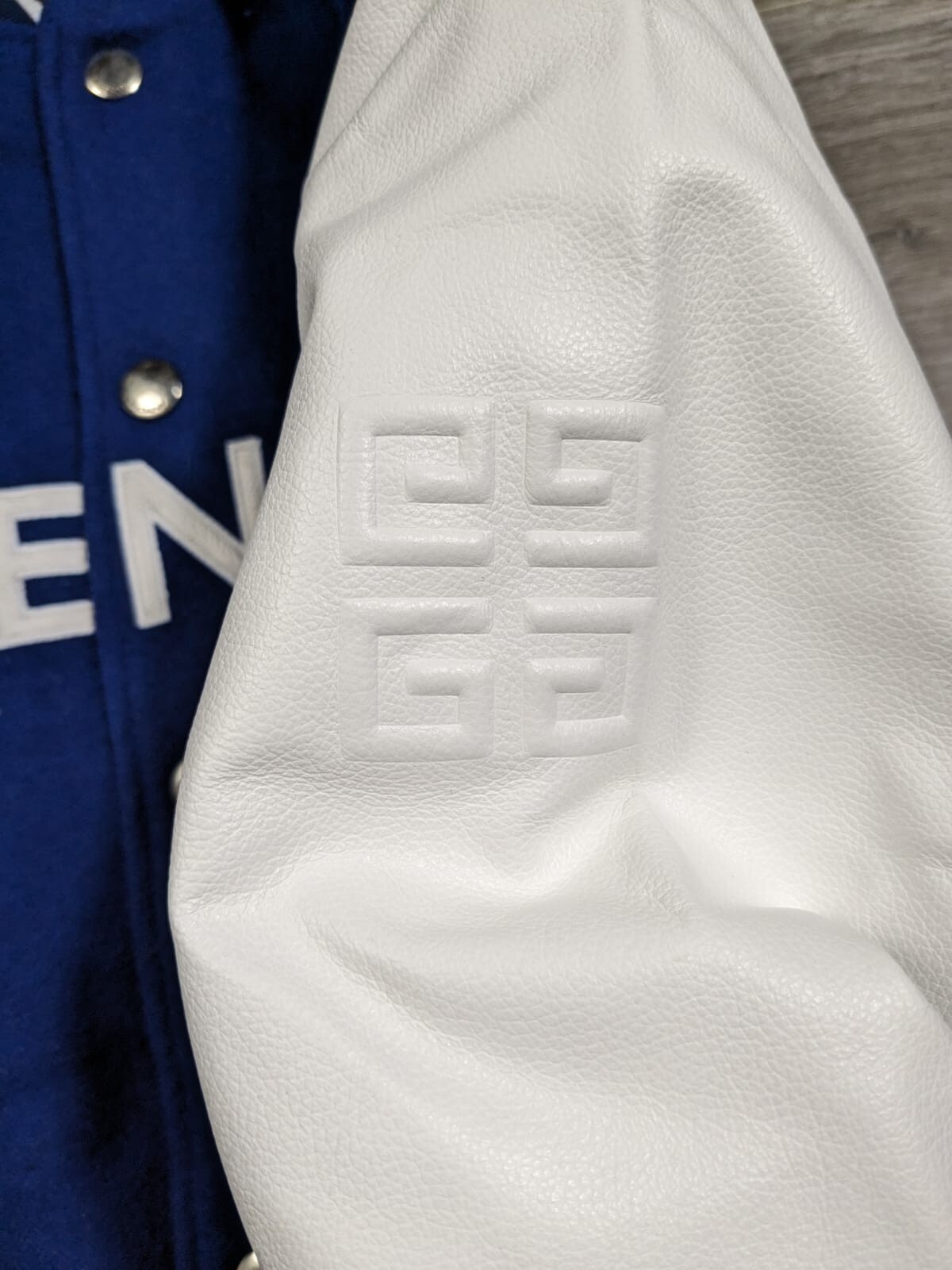 Authentic GIVENCHY Blue Wool Leather Variety Jack… - image 9