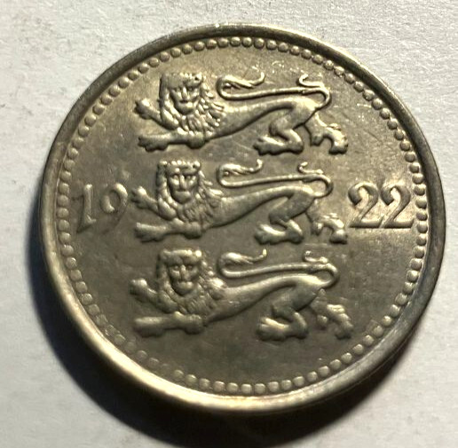elf Estonia 1st Republic 5 Mark 1922  Lion  Leopard  es4