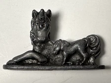 Vintage 1980s Pewter Unicorn and Baby Figurine Mystical