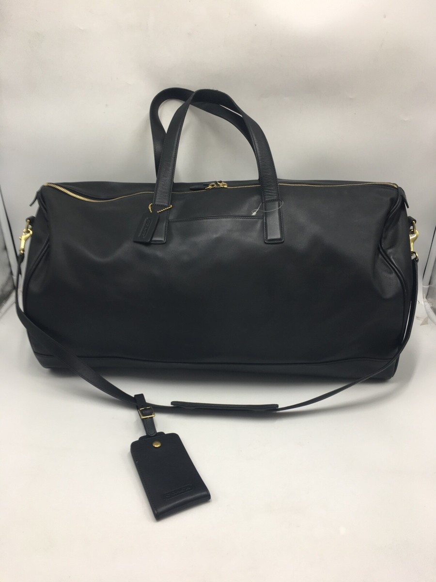 Coach Black Leather Travel Duffle Bag (G2S-5424) w/ Shoulder Strap