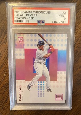 Panini Status 2018 RAFAEL DEVERS #3 Rookie RED Refractor /25 PSA 9 Mint POP 2