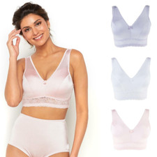 Rhonda Shear3-pack Pin Up Smooth Bra with Removable Pads in Pastel 650-168 ,2X