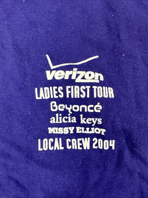 Ladies First Tour Local Crew 2004 Shirt Beyoncé alicia keys missy elliot XL