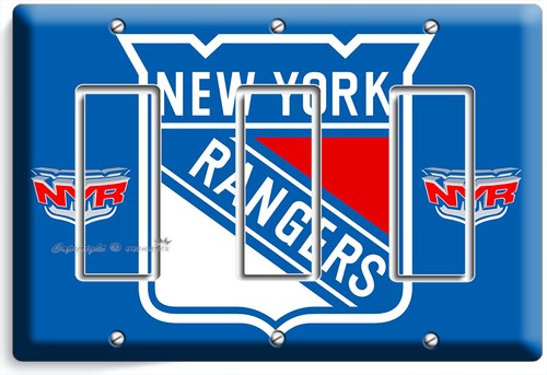 NYR NEW YORK RANGERS EQUIPO DE HOCKEY INTERRUPTOR DE LUZ PLACAS DE PARED HOMBRE CUEVA HD ARTE - Imagen 20 de 30