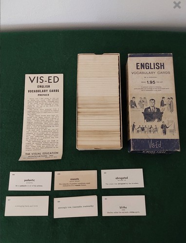 Vintage Vocabulary Flash Cards Vis-Ed Box Set English JUNK JOURNALS - Picture 7 of 8
