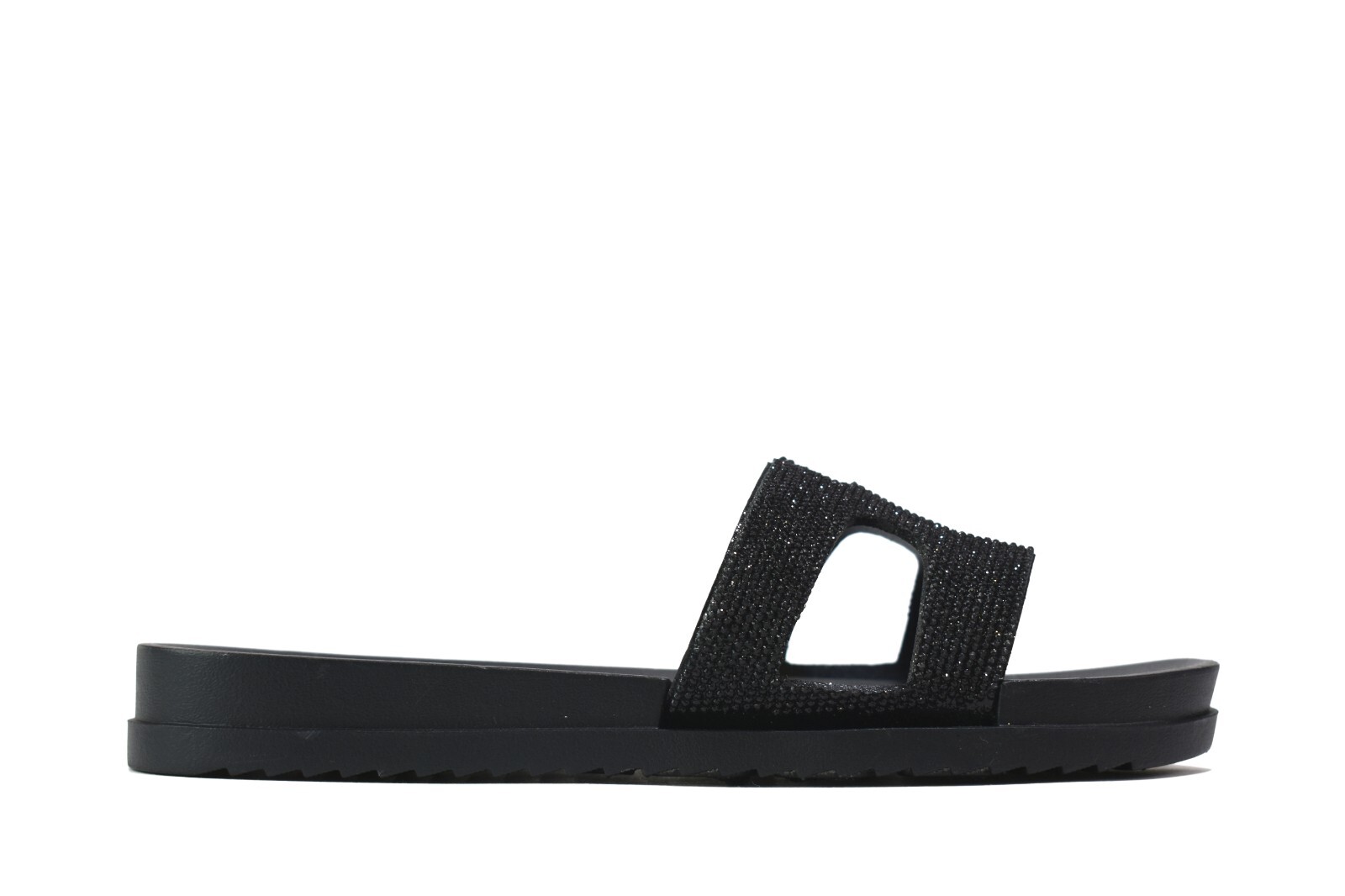 PANTOFOLA D’ORO SANDALI SLIP ON DONNA DIAMANTE CIABATTE NERE PUNTA APERTA MISURA 3 8