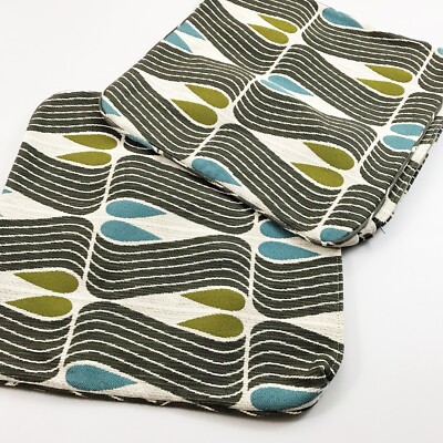 VINTAGE Mid-Century Seat Pillow Covers 19x19 Retro Mod Heavy